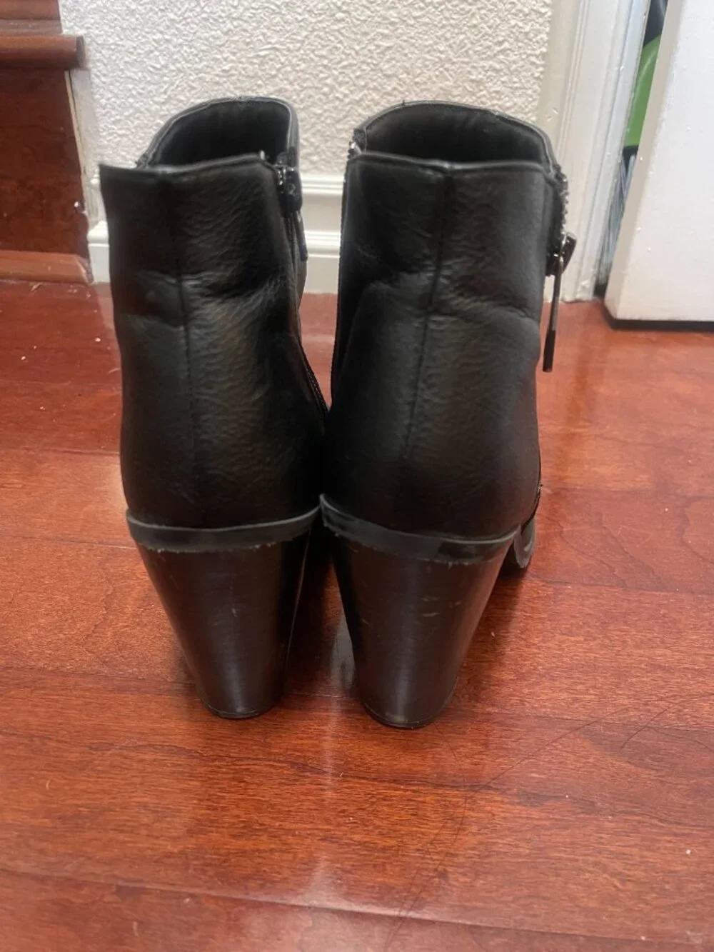 Call It Spring Black Chunky Heel Lug Sole Ankle Boots Size 8